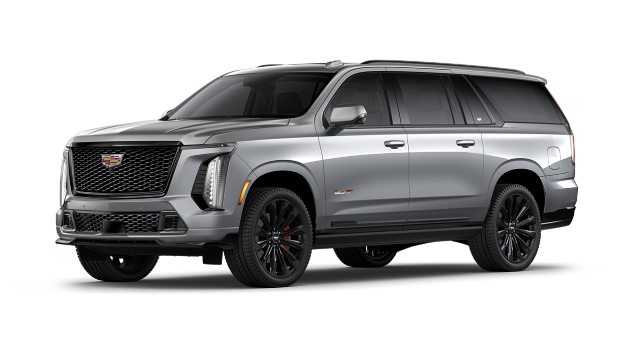 A Side Profile of the Silver 2025 Cadillac Escalade-V ESV