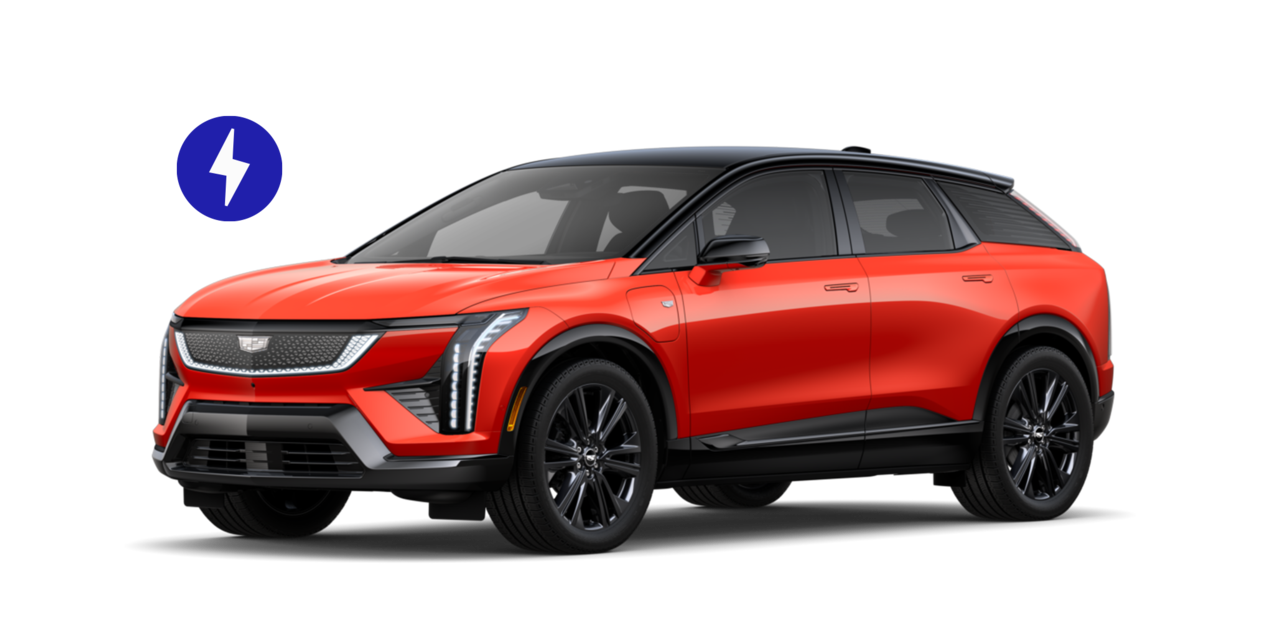 A Side Profile of the Orange 2025 Cadillac OPTIQ