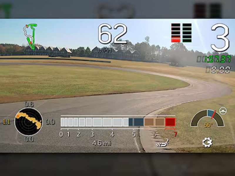 A Screenshot of a Road and Data on the CT4-V Integrated Performance Recorder