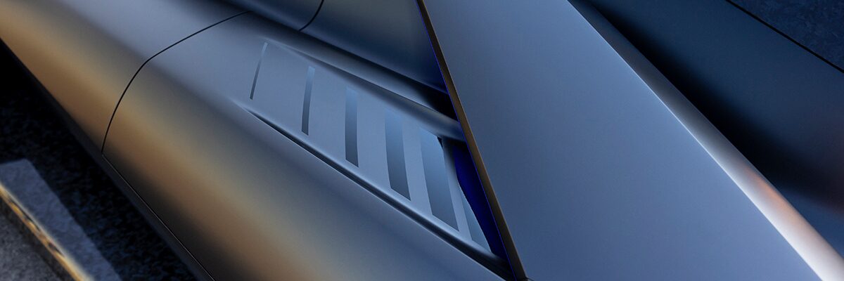 Close-up of the Cadillac GTP Hypercar Concept Vehicle's Exterior Details