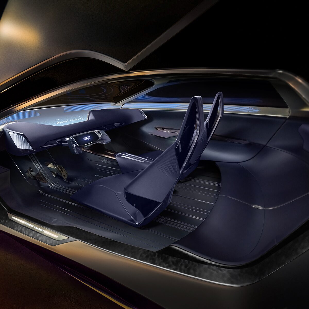 Close-up of the Cadillac Opulent Velocity Concept Vehicle's Futuristic Interior