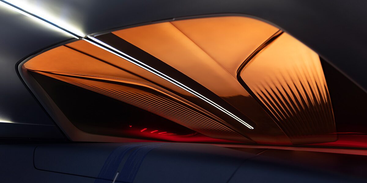 Close-up of the Cadillac Opulent Velocity Concept Vehicle's Rear Window
