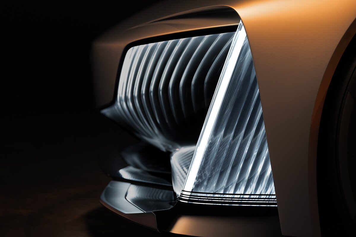 Close-up of the Cadillac Opulent Velocity Concept Vehicle's Headlights