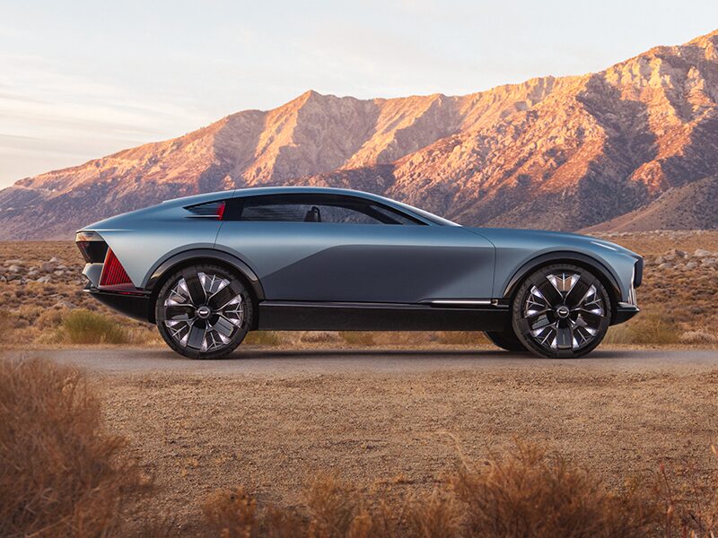 Profile View of the Cadillac Elevated Velocity Concept Vehicle Parked in the Desert