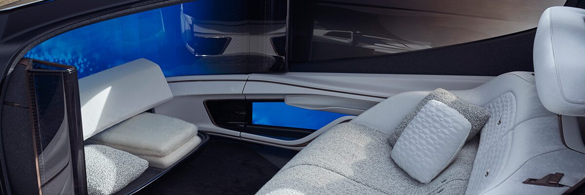 The Cadillac InnerSpace Concept Vehicle Interior with Pillows and Blankets