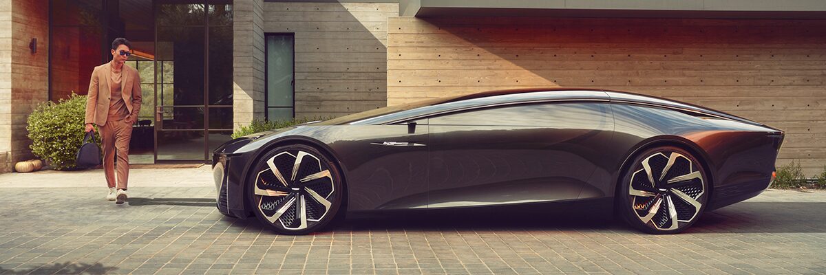The Side Profile of the All-black Cadillac InnerSpace Concept Vehicle