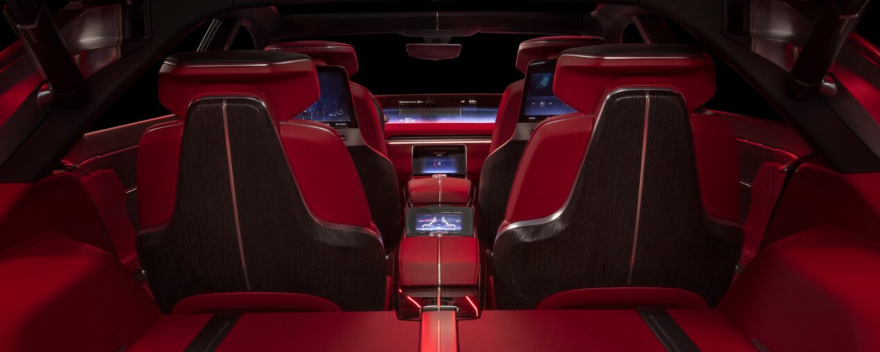 Back Seat View of the Ultra-luxury Cadillac CELESTIQ Customized Interior