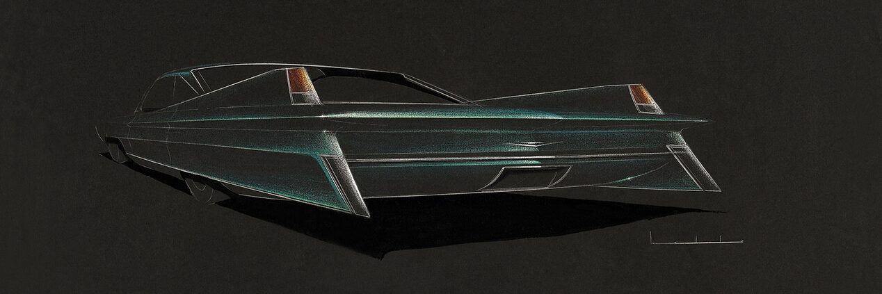 Cadillac Classic Rear Green Sketch