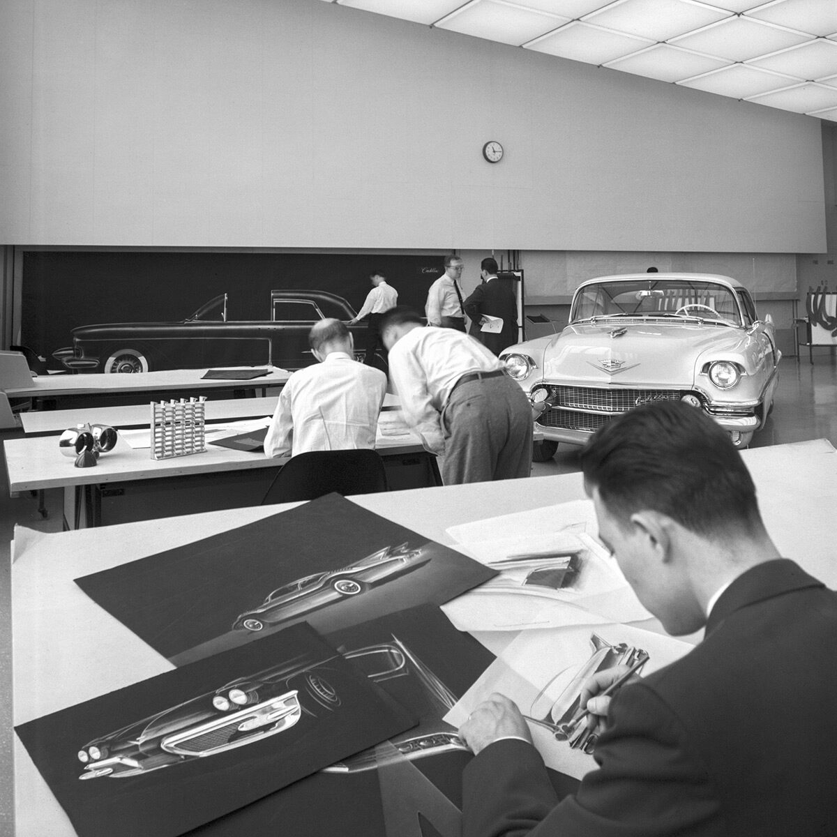 Dave Holls sketching, 1957