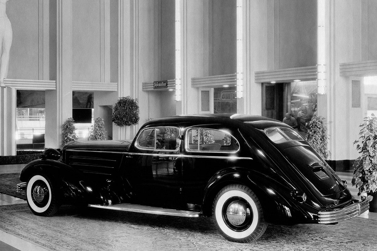 Cadillac 1940s Town Car Parked In Showroom