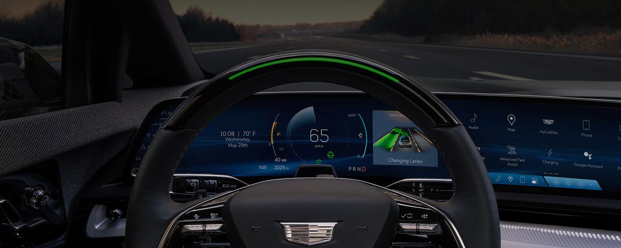 Close-up View of the 2025 Cadillac OPTIQ Super Cruise Feature on the Dashboard