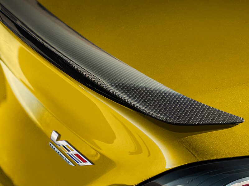 Close-up View of the Carbon Fiber Detail on the 2025 CT4-V Trunk's Exterior