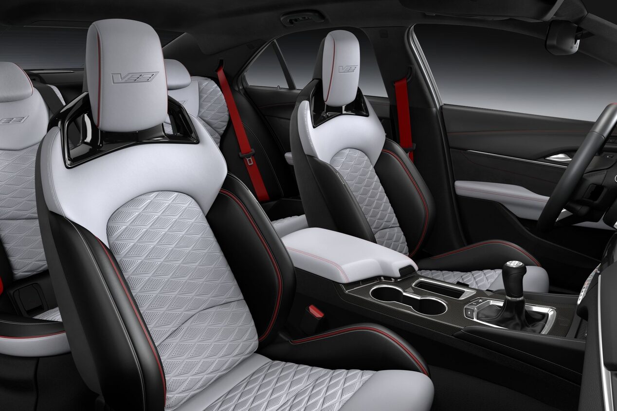 Passenger Door View of the 2025 CT4-V Racing Inspired Seating and Interior