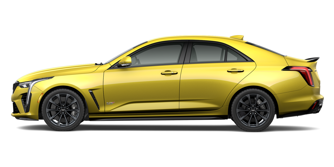 A Yellow 2025 Cadillac CT4-V