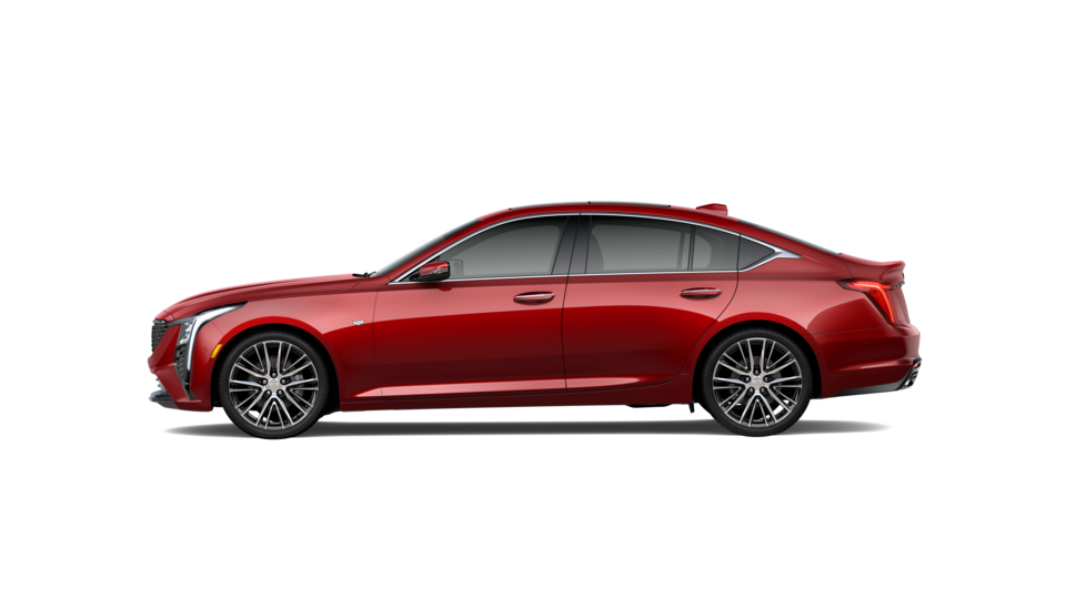 A Side Profile of a Red 2025 Cadillac CT5