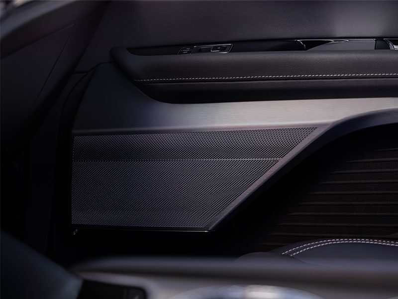 Close-up of the 2026 VISTIQ's AKG Door Speaker