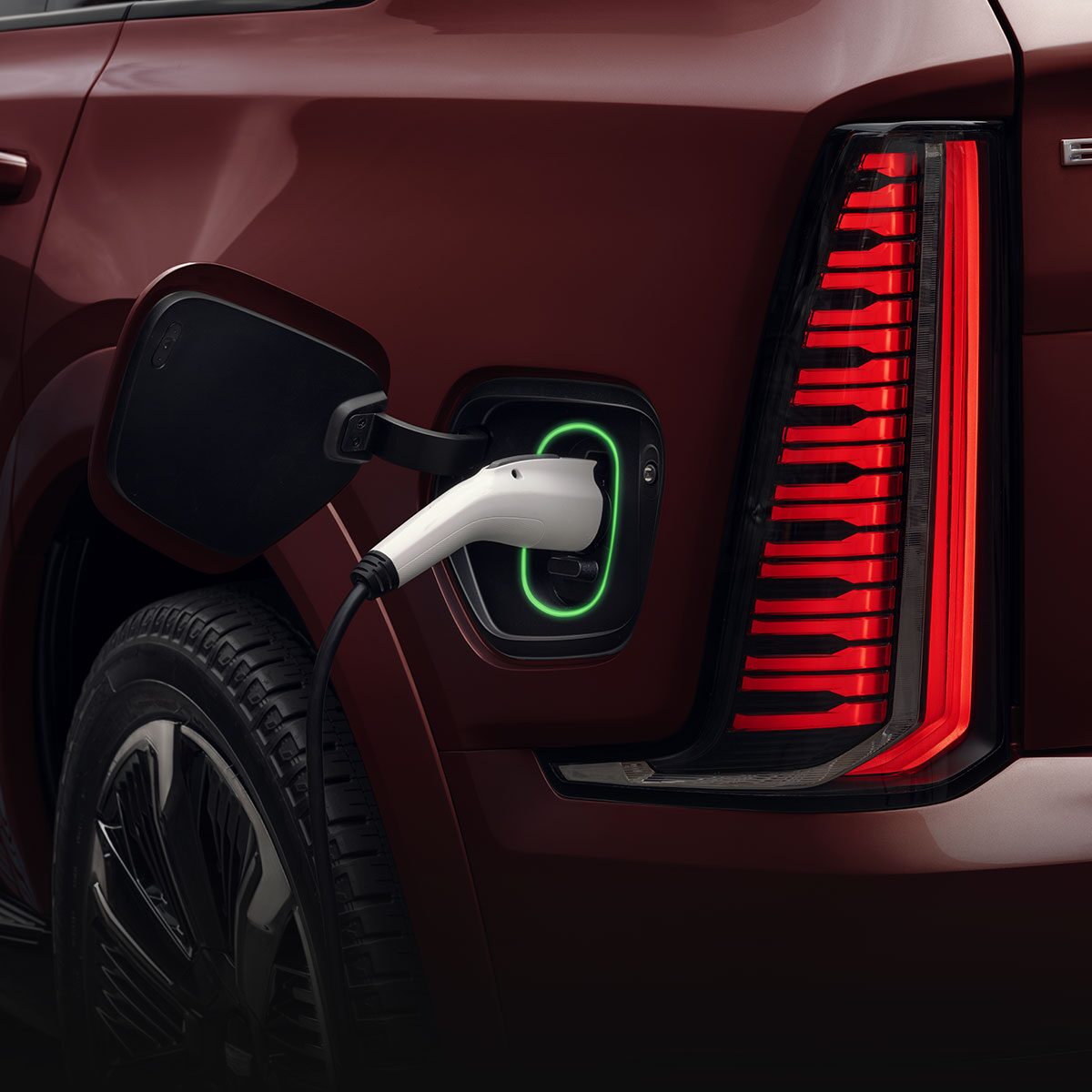 Close-up of an EV Charger in the 2026 ESCALADE IQ Charger Port