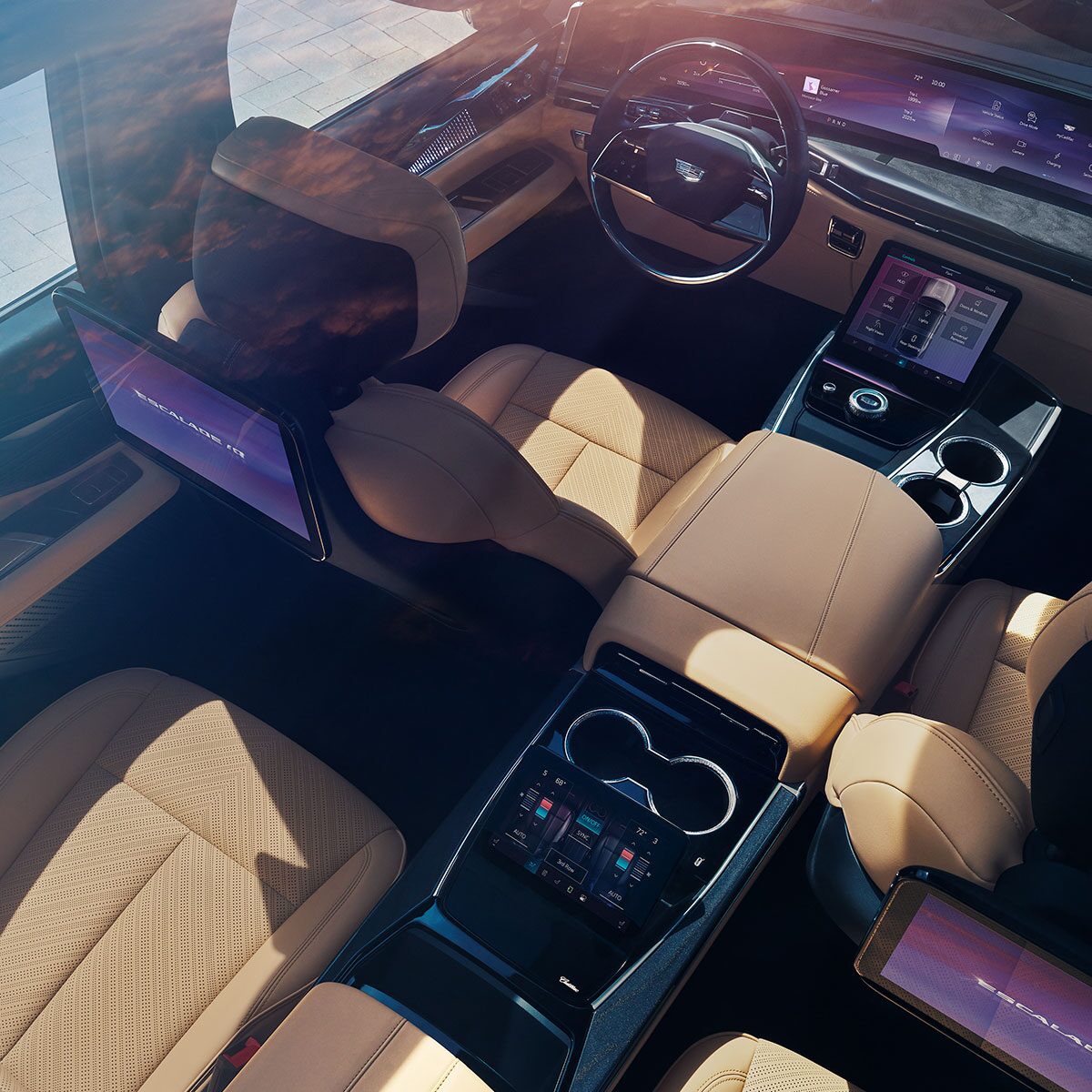 Panoramic Roof View of the 2026 ESCALADE IQ Luxurious Interior