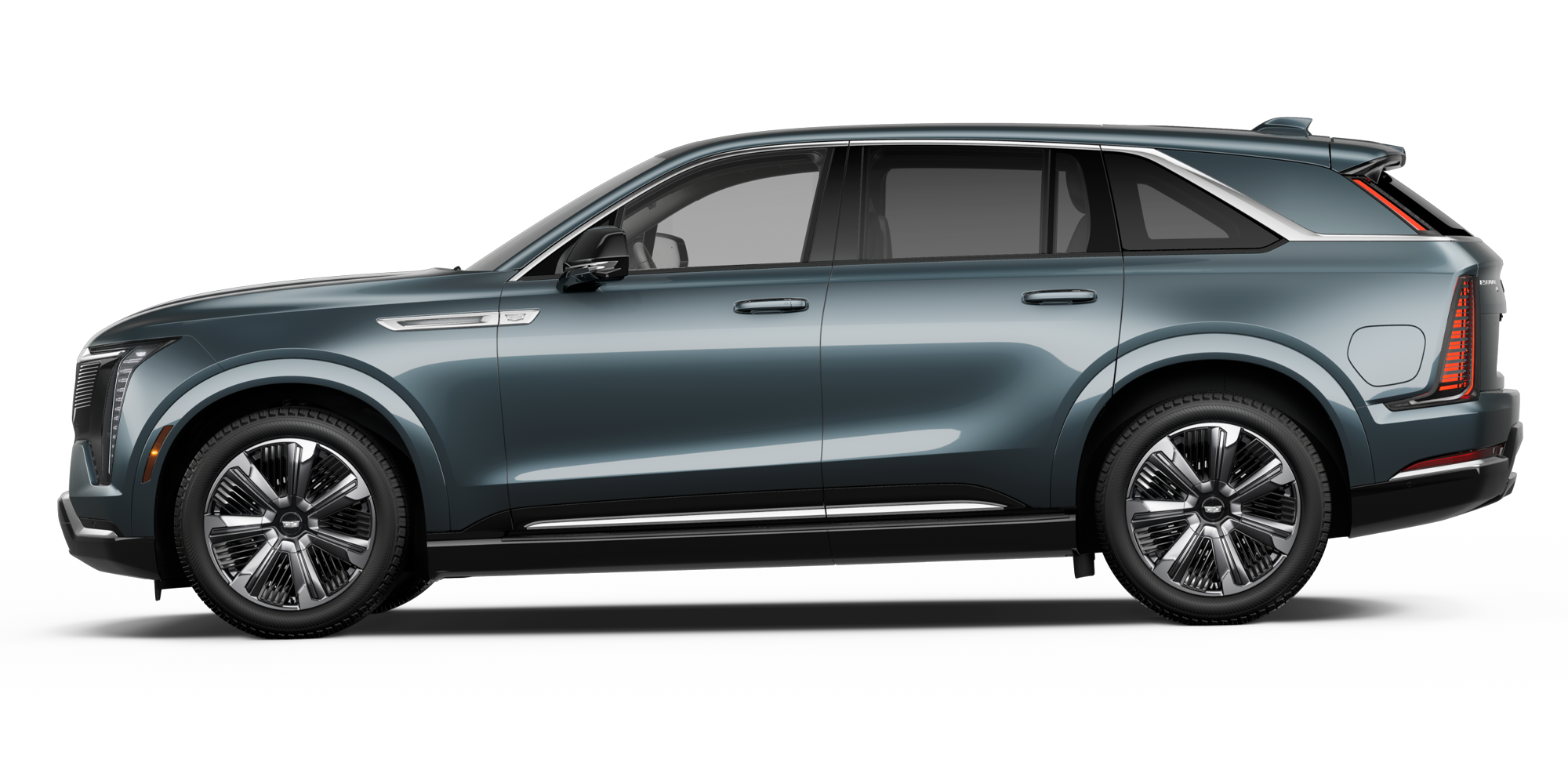 Side Profile of the Blue 2026 Cadillac ESCALADE IQ Electric SUV