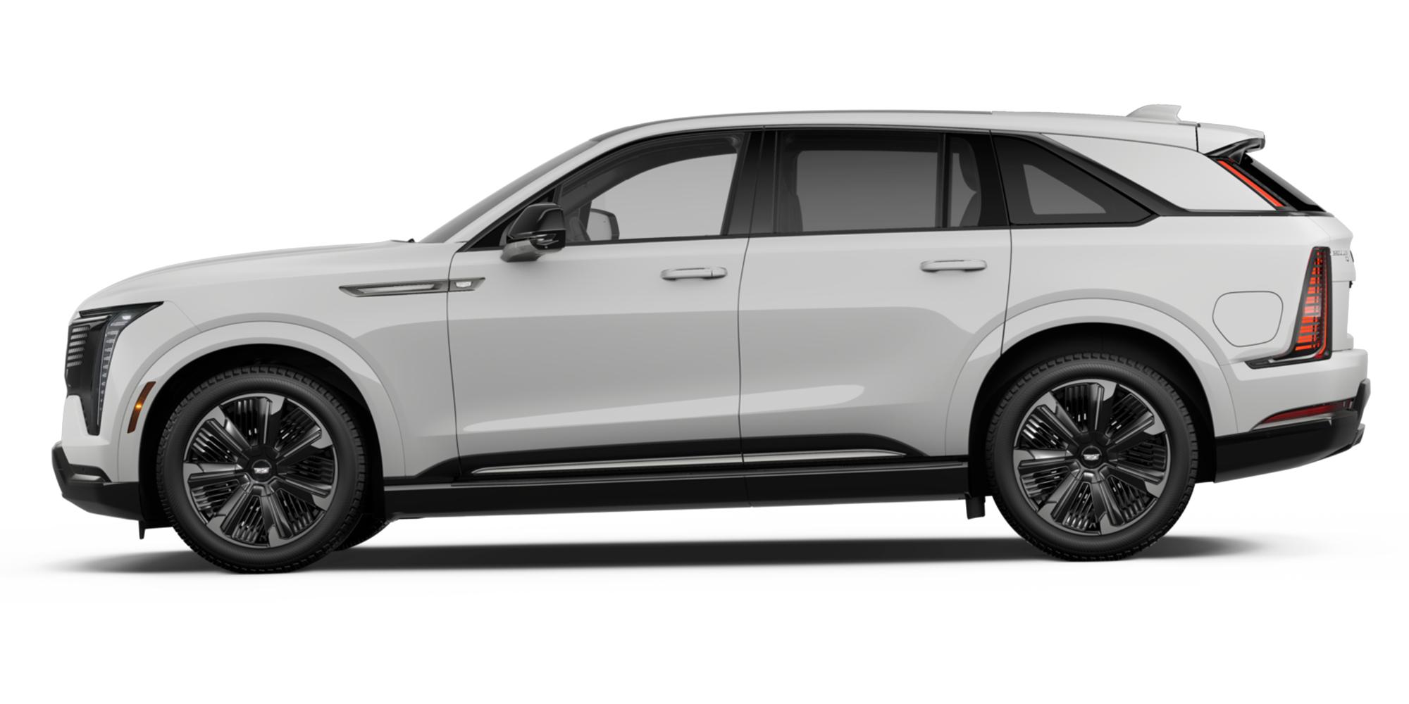 Side Profile of the White 2026 Cadillac ESCALADE IQ Electric SUV