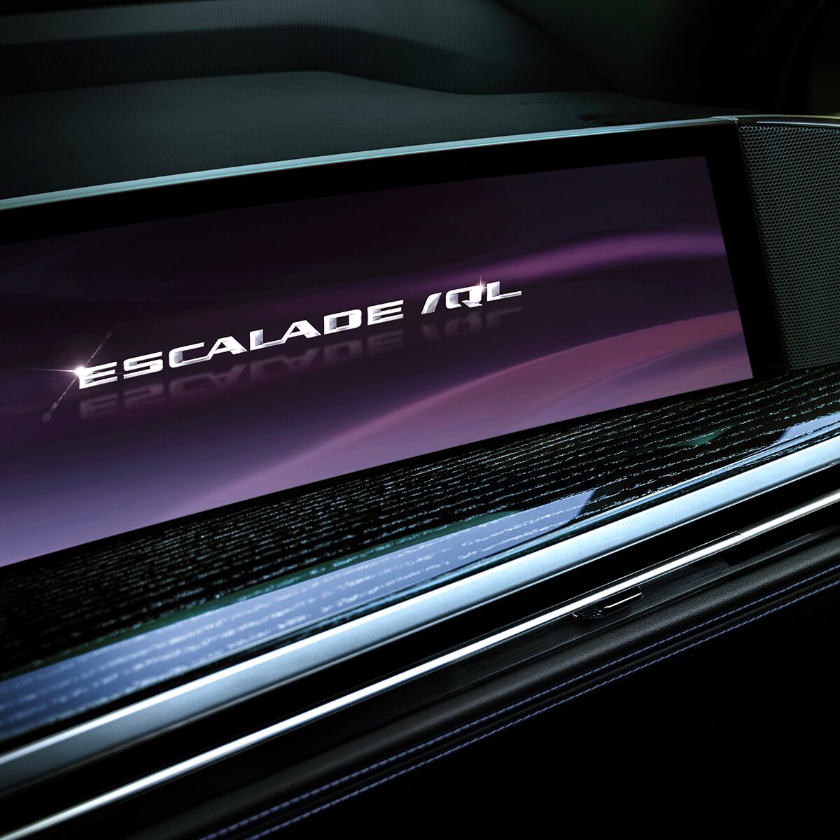 Close-up of the 2026 ESCALADE IQL Front Display Screen Detail