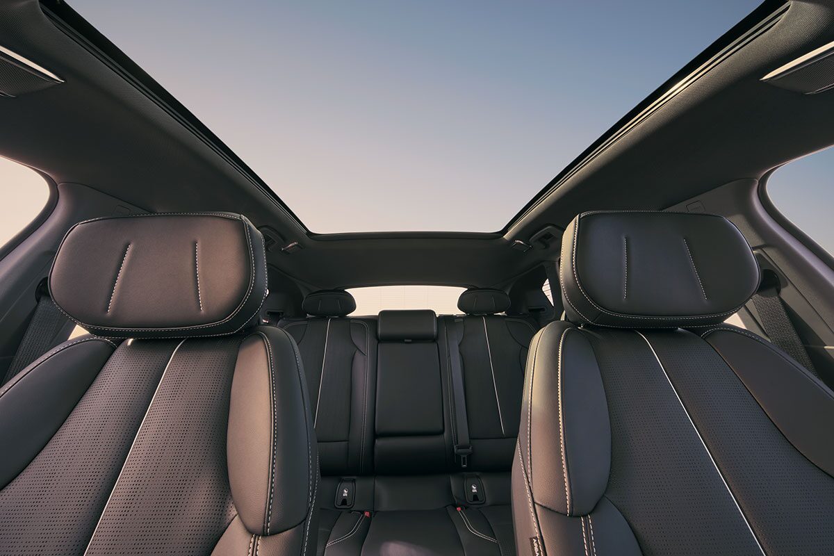 View of the Interior Seats and the Glass Roof of the 2026 Cadillac OPTIQ