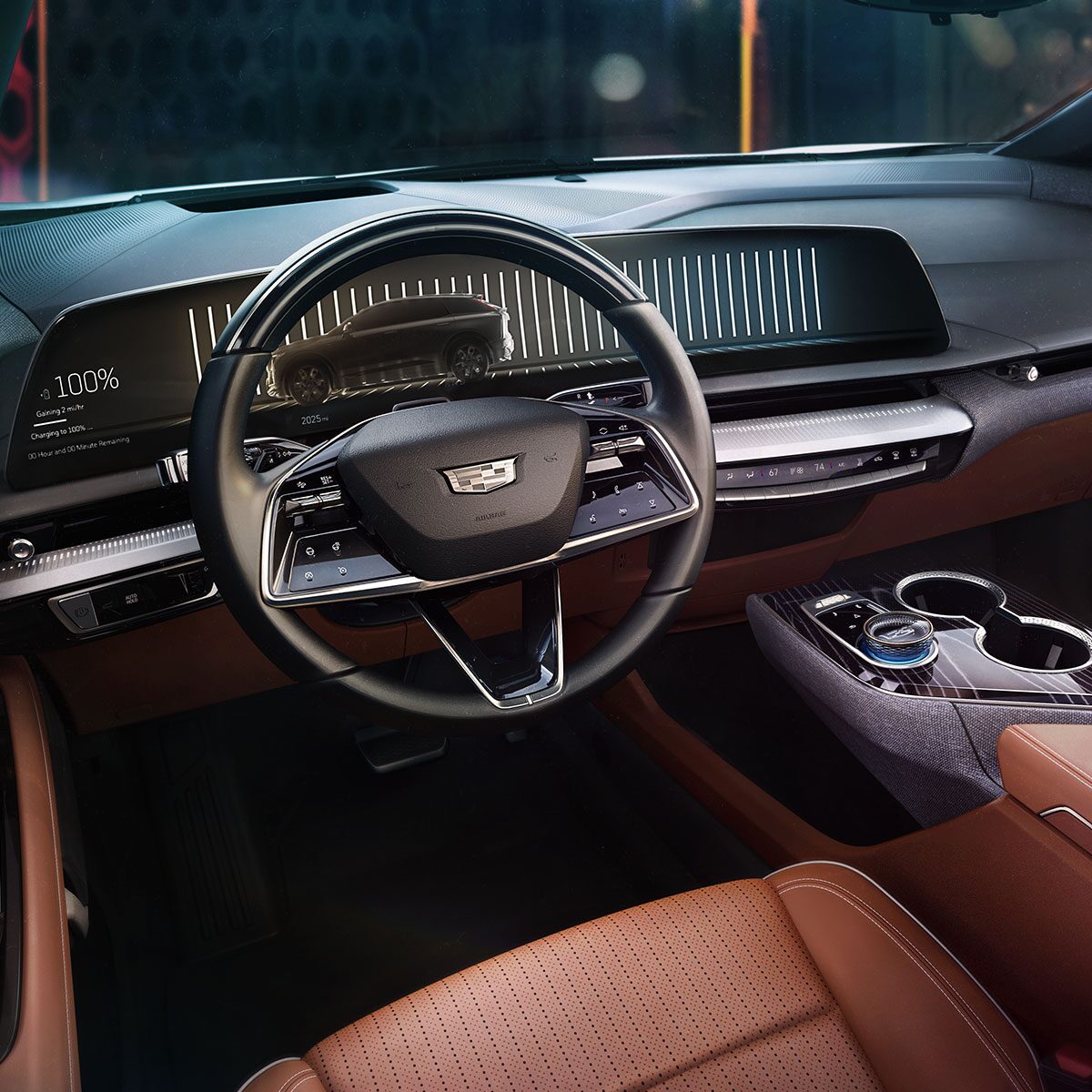 Driver Seat Interior View of the Dashboard in the 2026 Cadillac OPTIQ