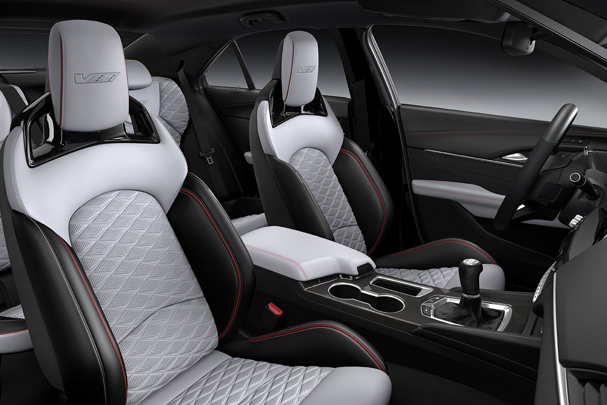 Passenger Door View of the CT4-V Racing Inspired Seating and Interior