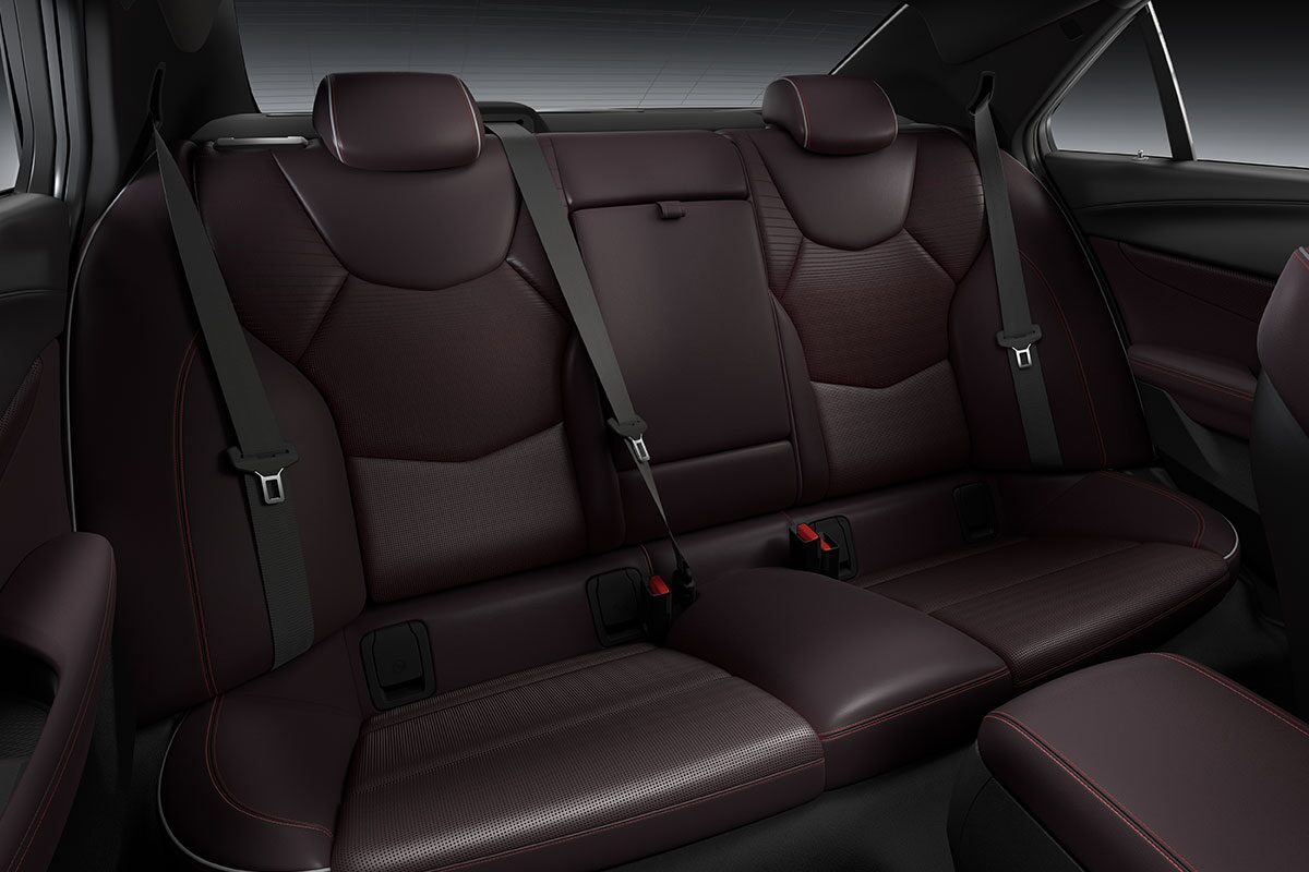 Passenger View of the Cadillac CT4-V Seating and Spacious Back Row Leg Room