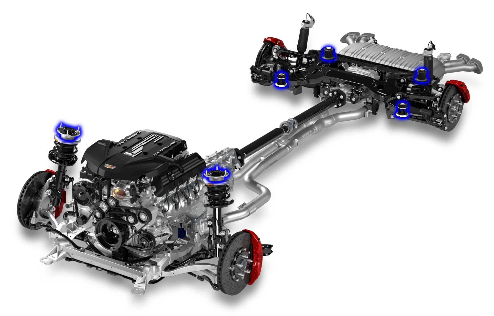 The 2026 CT5-V Precision Package Undercarriage Highlighting the Mounts