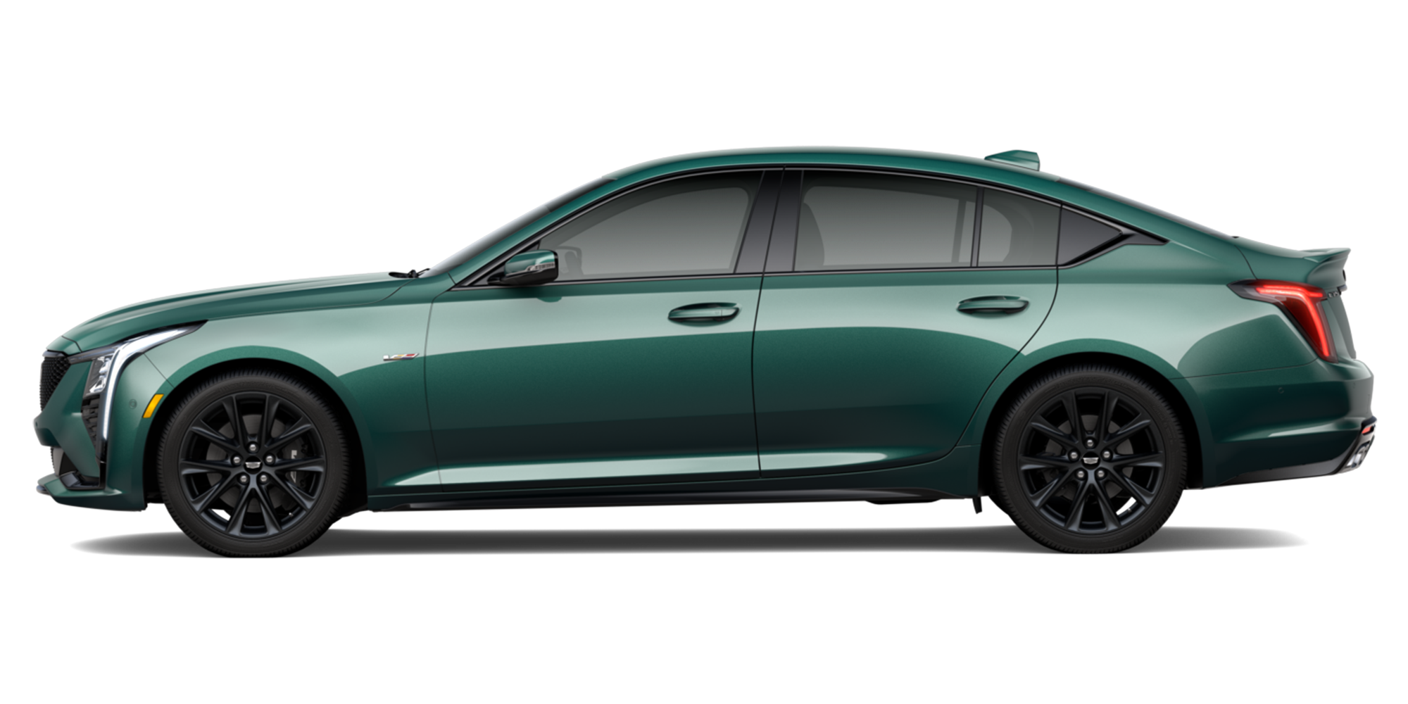 Driver Side Profile of a Green  Cadillac CT5-V