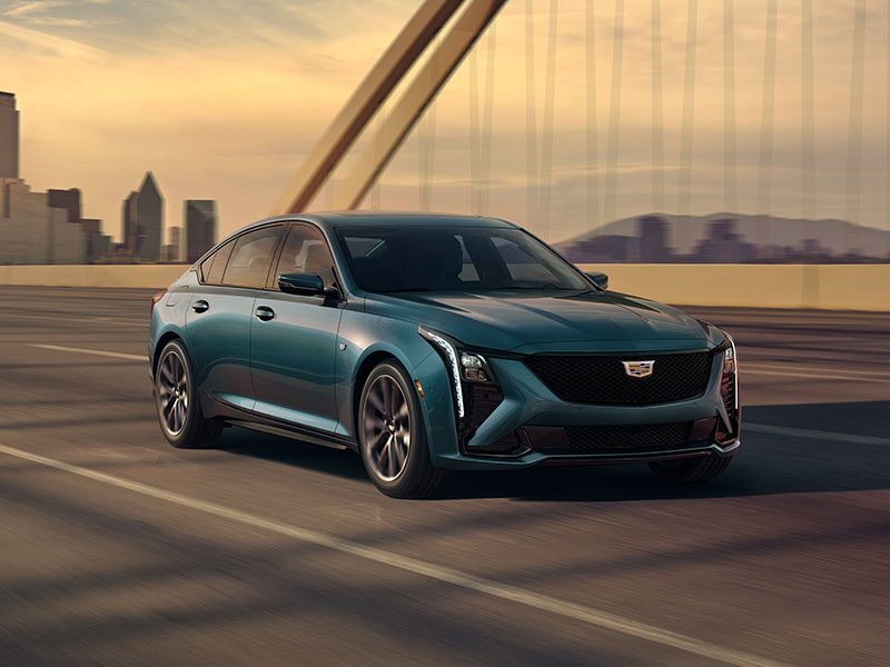 Front View of the Sleek 2026 Cadillac CT5 Sport Parked in Warehouse