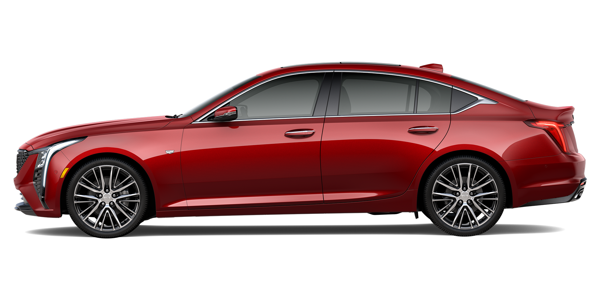 The Side Profile of a Red 2026 CT5