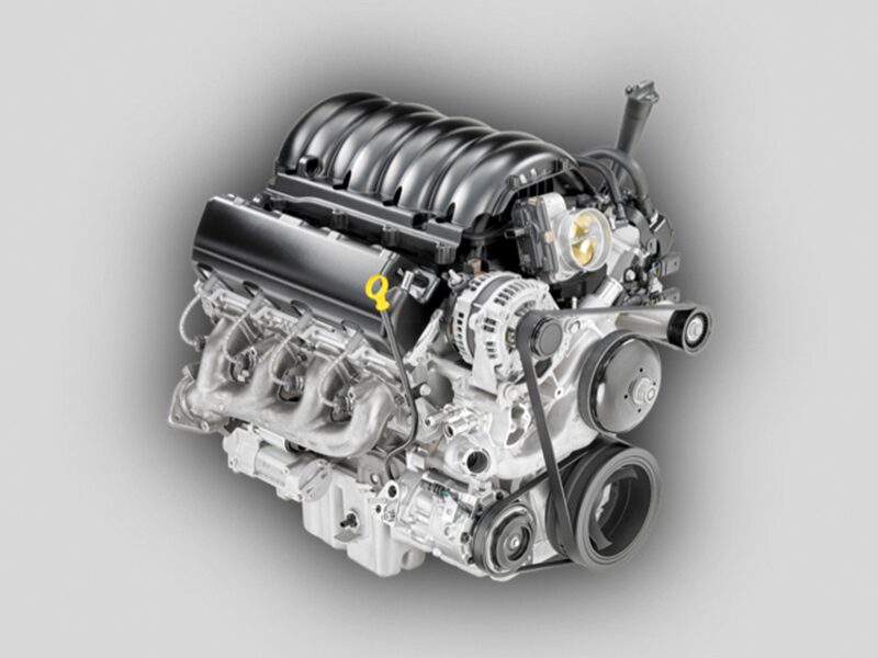 The 2026 Cadillac Escalade Standard V8 Engine on White Background