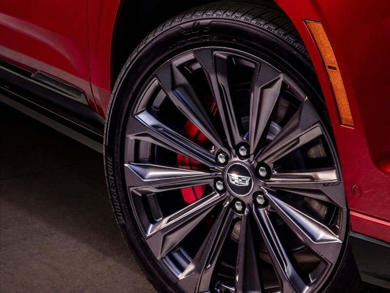 Close-Up View of the Brembo Performance Brakes in the 2026 Escalade-V Tire