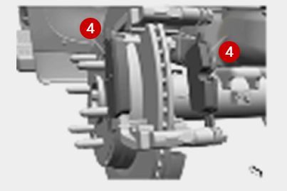 Removal of rear disk brake pad