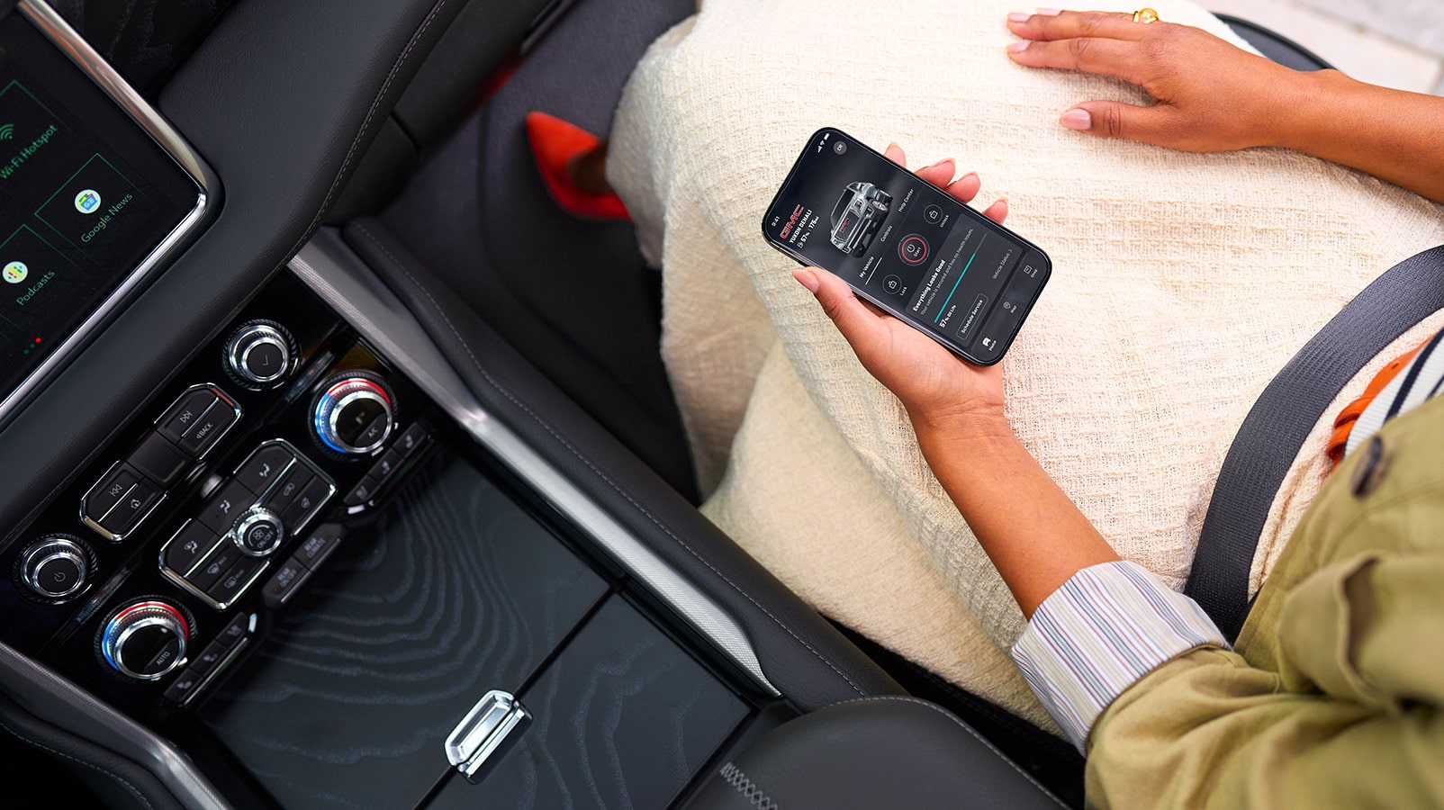 Close-up View of a Smartphone Displaying the myGMC app