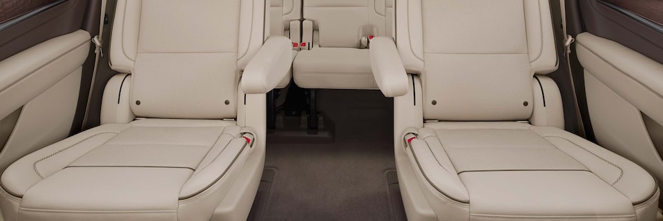 Center View of the Rear Seating in a GMC SUV