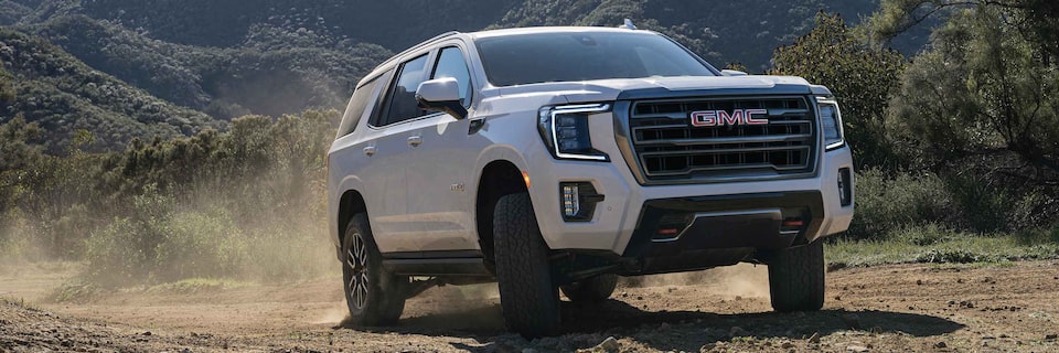 2021 GMC Yukon AT4 parked in a desert