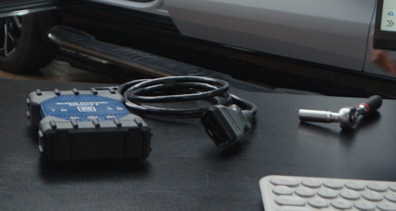 EV Supplies Displayed on a Work Table.