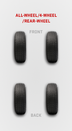 All-wheel drive and rear wheel tire rotation example