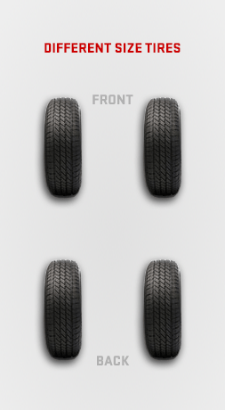 Different tire size rotation pattern from GMC Certified Service