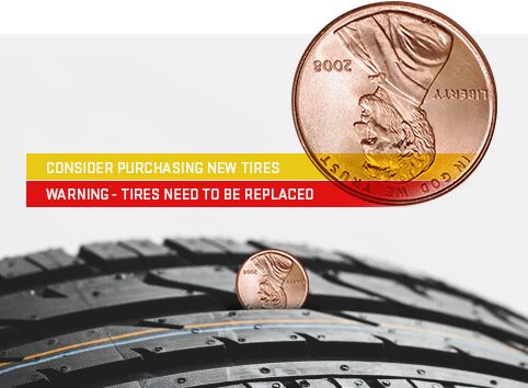 Tire wear penny test from GMC Certified Service