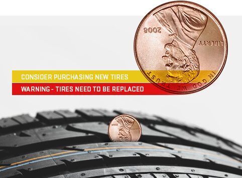 Tire wear penny test from GMC Certified Service