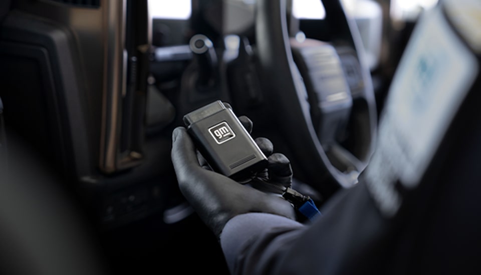 GMC EV Interior with Technician