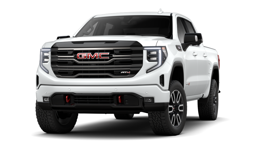 Front Three-Quarters View of a Summit White 2026 GMC Sierra AT4 Off-Road Truck