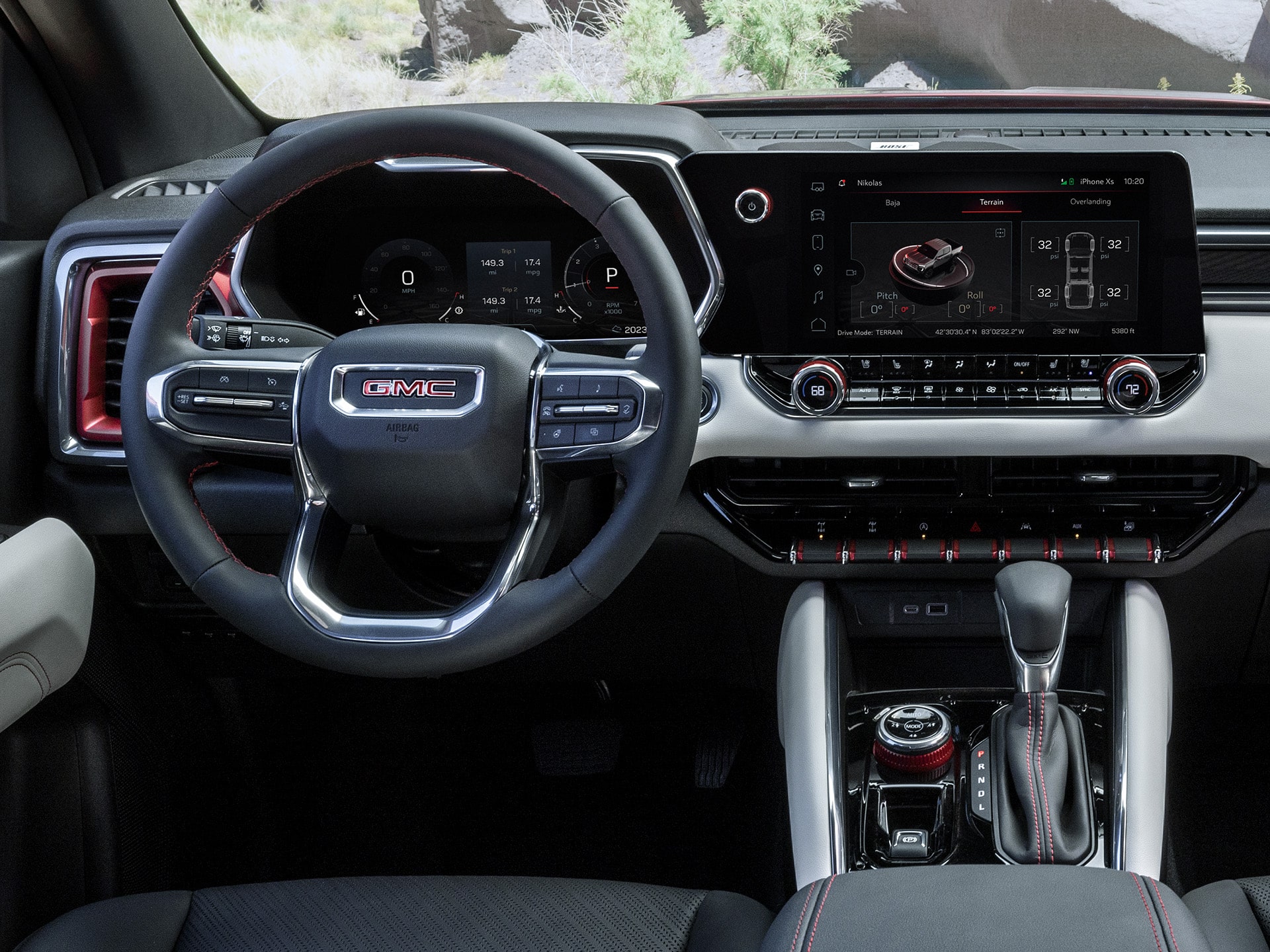 Interior Drivers Side View of the GMC Canyon AT4X Mid-Size Truck