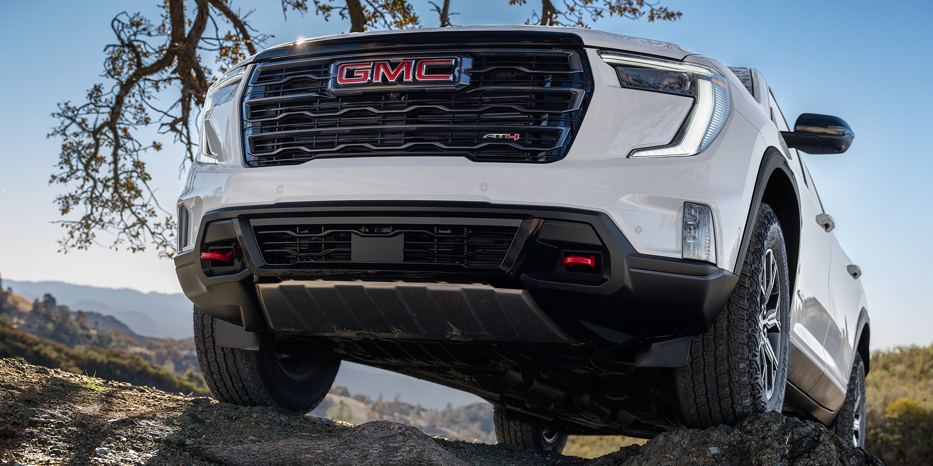The Front Undercarriage View of the GMC AT4 Truck Trim