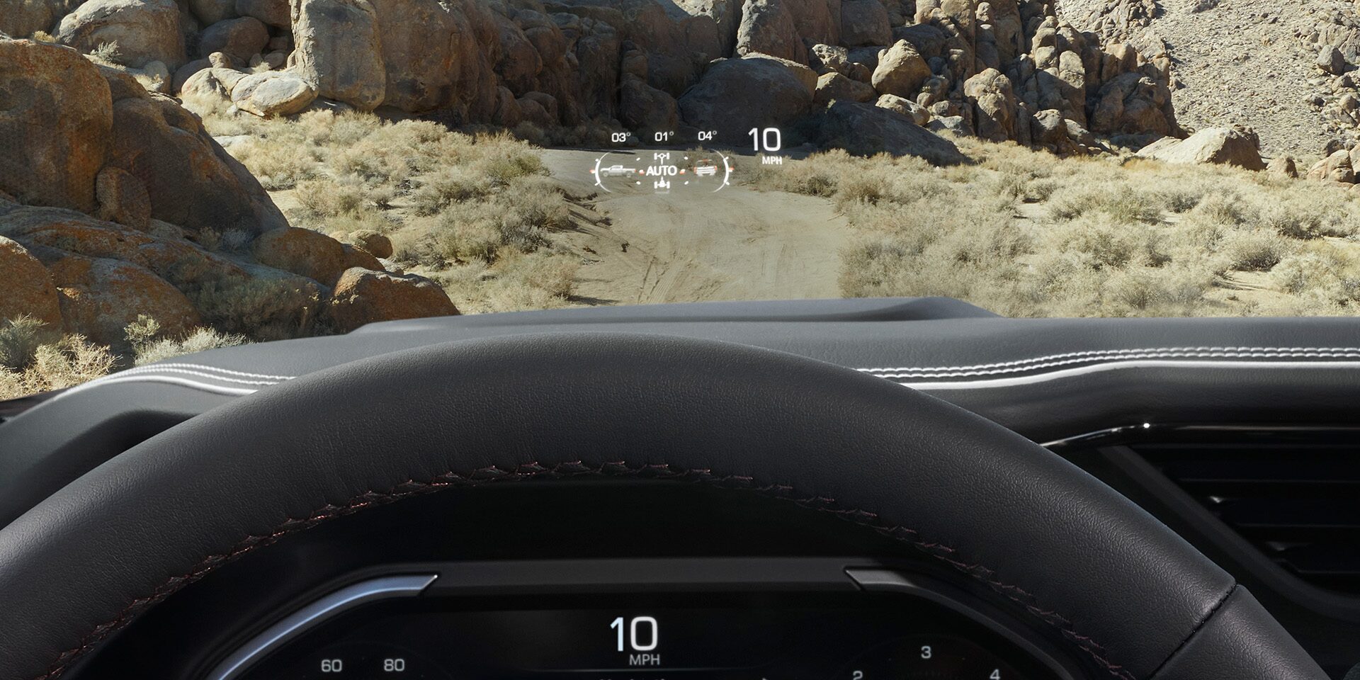Close-up of Head-up Display in a GMC Vehicle