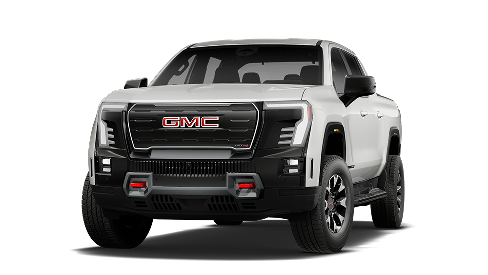 Front Three-Quarters View of the GMC Sierra EV AT4 Electric Pickup Truck